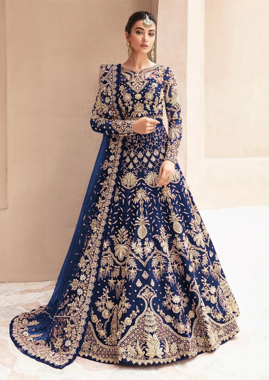 Semi Stitched Anarkali Suits Bridal Gown-4 Color