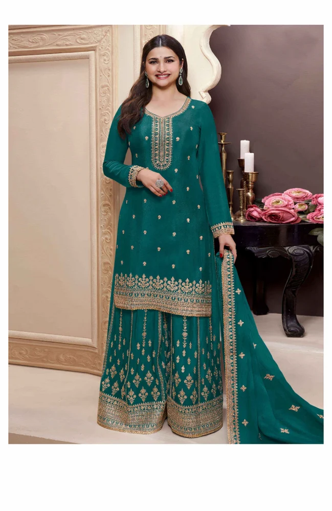 Semi-Stitched Festive Wear Designer Suit
