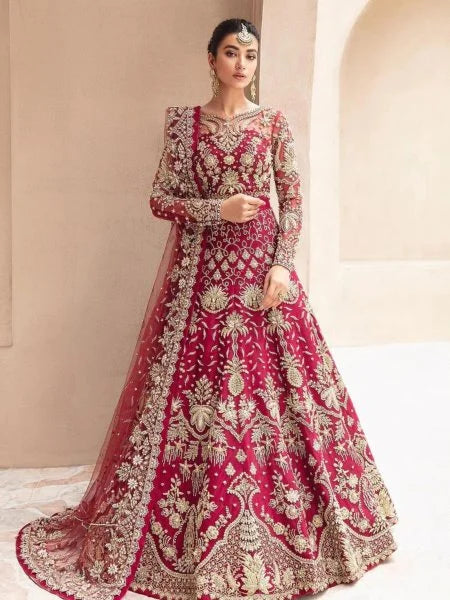 Semi Stitched Anarkali Suits Bridal Gown-4 Color