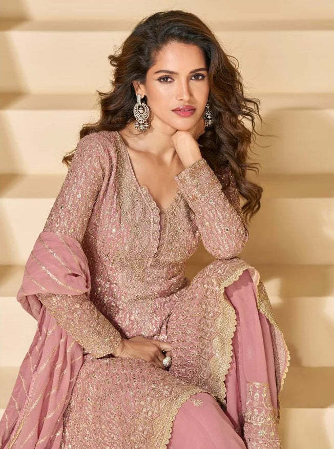 Heavy Look Embroidered With Seroski Kurti