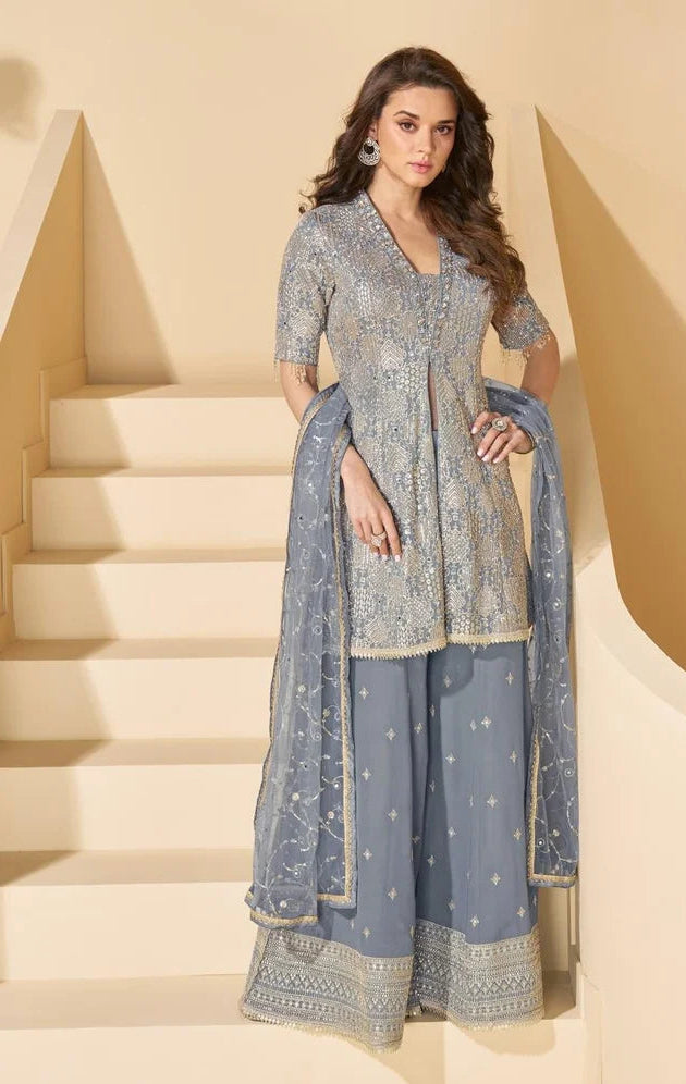 Heavy Look Embroidered With Seroski Kurti