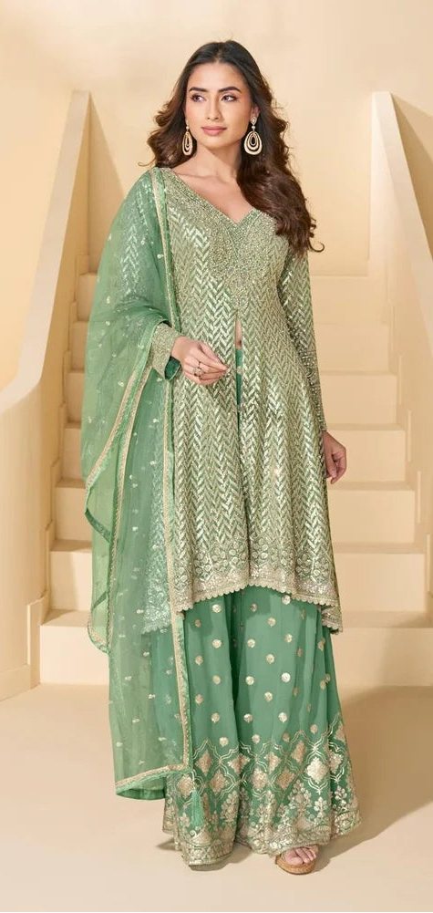 Heavy Look Embroidered With Seroski Kurti
