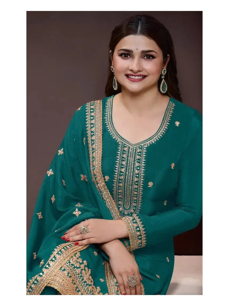 Semi-Stitched Festive Wear Designer Suit