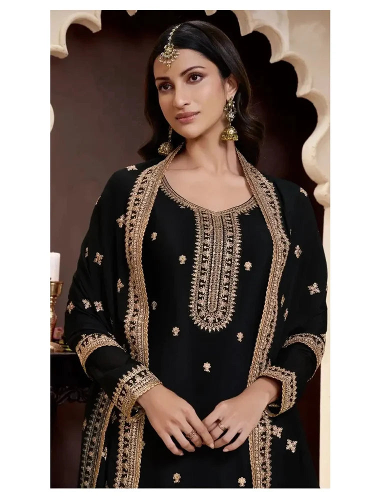 Semi-Stitched Festive Wear Designer Suit
