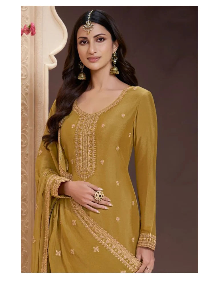 Semi-Stitched Festive Wear Designer Suit
